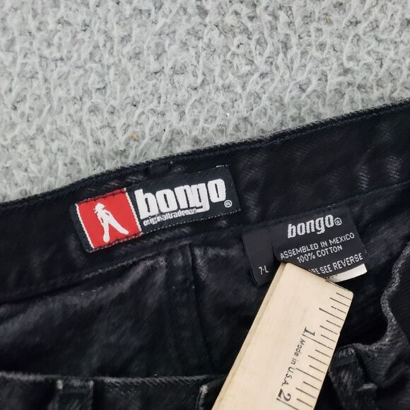 VINTAGE Bongo Jeans Womens 7 Black Cropped Denim Juniors Y2K Cropped Capris - Picture 2 of 10